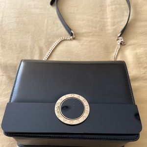 Bulgari Flap Cover Black Handbag